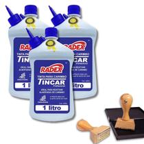 Kit Tinta Para Almofada De Carimbo 3 Uni Recarga Cor Azul 1 Litro Cada Kit Tinta Para Almofada De Carimbo 3 Uni Recarga Cor Azul 1 Litro Cada