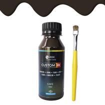 kit Tinta para couro tecido cafe veox 100ml+pincel