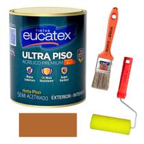 Kit Tinta para Pintar Piso e Calçada 900ml + Rolo + Pincel