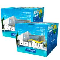 Kit Tinta para Piscina PU Acrílico Azul 4,5L C/ 2 Und Brasilux Kit Tinta para Piscina PU Acrílico Azul 4,5L C/ 2 Und Brasilux