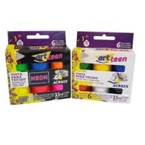 Kit Tinta Para Tecido Art Teen Acrilex 12 Cores 15ml