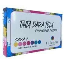 Kit Tinta Para Tela Primeiros Passos Talento 7 Cores Caixa 2