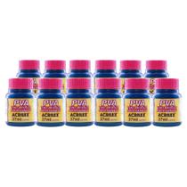 Kit Tinta PVA Fosca Artesanato 37ml 12un Azul Turq. Acrilex