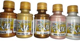 KIT Tinta PVA Metal 100ml - 05un -TRUE COLORS