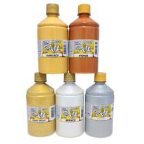 Kit Tinta Pva Metal 500ml 5 Cores (Cores da Foto)