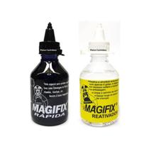 Kit Tinta Secagem Rápida 120Ml + Reativador 120Ml + Almofada - Magifix