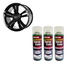 Kit Tinta Spray Automotiva Black Piano Pu 3 Unidades