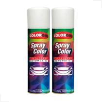 Kit Tinta Spray Automotivo Colorgin Branco Brilhante C/ 2 Kit Tinta Spray Automotivo Colorgin Branco Brilhante C/ 2