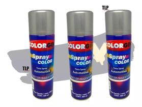 Kit Tinta Spray Colorgin Aluminio Automotiva P/ Rodas 3un