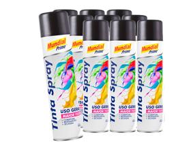 Kit Tinta Spray Grafite Metálico Uso Geral Mundial Prime 400ml 10 Unidades Melhor Rendimento Secagem
