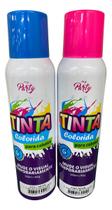 Kit Tinta Spray Para Cabelo Cosplay Arlequina Rosa E Azul