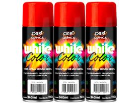 Kit Tinta Spray Vermelho Uso Geral White Lub 340ML 3 Unidades ORBI QUÍMICA Pinturas Artísticas