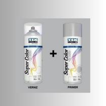 Kit tinta spray verniz primer 350ml tekbond preparação e acabamento profissional alta cobertura e durabilidade