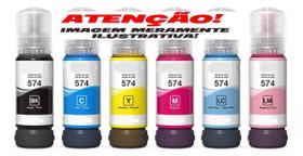Kit tinta t574 6 cores original fotográfico compatível c impres. l8050 l18050