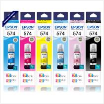 Kit tinta t574 6 cores original fotográfico compatível c impres. l8050 l18050