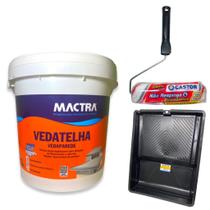 Kit Tinta Vedatelha Parede 3,6kg Mactra + Rolo + Bandeja Castor