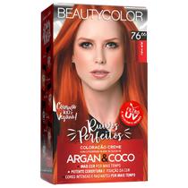 Kit Tintura Beautycolor Coloração Creme Profissional Vegano Cores Reais Tom 76.66 Ruivo Ariel
