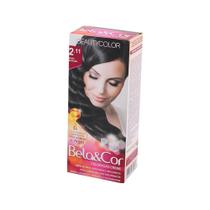 Kit Tintura Bela E Cor Coloração 2.11 Preto Azulado 50g - Beauty Color