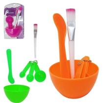Kit Tintura Cabelo C/ Pote Pincel Espátula E Dosador 6 Pecas - Fu Xing