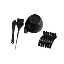 Kit Tintura Completo com Pote Pincel Espátula e 6 Presilhas Crocodilo Profissional