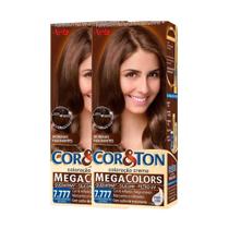 Kit Tintura Cor & Ton 7.777 Louro Marrom Intenso (2 Unidades)