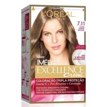 Kit Tintura Imédia Excellence LOréal Louro Cendre Natural 7.11 - Imedia Kit Tintura Imédia Excellence LOréal Louro Cendre Natural 7.11 - Imedia