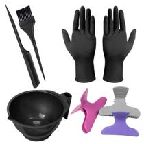 Kit Tintura Pente Pincel Cumbuca Piranha Luva - Santa Clara