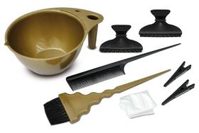 Kit Tintura Profissional Tigela Pincel Clips Piranha Pente Luva Raskalo