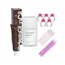 Kit Tintura Refectocil Sobrancelha Cílios Barba + Oxidante Nº 3 Castanho Natural