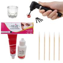 Kit Tintura Sobrancelha Magike Emulsao 20ML Profissional Com Mixer Misturador Dappen 100 Palitos Kit Tintura Sobrancelha Magike Emulsao 20ML Profissional Com Mixer Misturador Dappen 100 Palitos