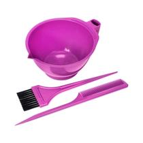 Kit Tintura Tigela Pente E Pincel Coloração - Pink