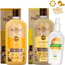 Kit Tio Nacho Clareador Cabelo Shampoo 415 Condicionador 415 + Sun in Phytoervas 120ml Clareador