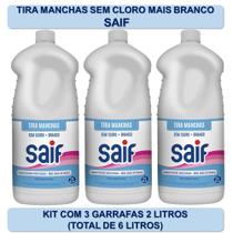 Kit Tira Manchas Sem Cloro Mais Branco Saif 2L - 3 unds