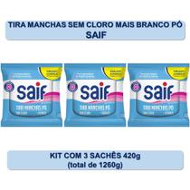 Kit Tira Manchas Sem Cloro Mais Branco Saif 420g - 3 unds
