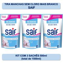 Kit Tira Manchas Sem Cloro Mais Branco Saif 500ml - 3 unds