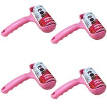 Kit Tira Pelo Roupa Sup.Rosa Rolo Adesivo Rolinho 50 Folhas Unidades:4