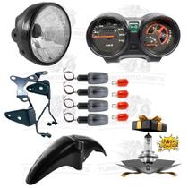 Kit Titan 150 Ano 2004 a 2008 Farol Completo Painel Completo 4 Piscas Paralama Suporte Aranha Farol