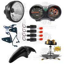 Kit Titan 150 Ano 2004 a 2008 Farol Completo Painel Completo 4 Piscas Paralama Suporte Aranha Farol