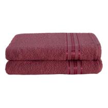 Kit Toalha 2 Unidades Banhão Rosa Lisa Hotel Pousada Linea