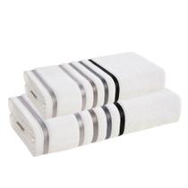 Kit Toalha Banhão e Rosto Lumina Branco/Cinza Karsten Kit Toalha Banhão e Rosto Lumina Branco/Cinza Karsten