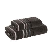 Kit Toalha Banhão e Rosto Lumina Carbono/Cinza Karsten Kit Toalha Banhão e Rosto Lumina Carbono/Cinza Karsten