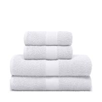 Kit Toalha Banho e Rosto 4 Peças Branco Algodão Fio Penteado Alta Absorção Buettner