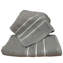 Kit Toalha Banho e Rosto Algodão 280g Secagem Rápida - Cinza Grey Kit Toalha Banho e Rosto Algodão 280g Secagem Rápida - Cinza Grey