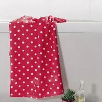 Kit toalha Banho e Rosto felpuda Prisma Dohler Vermelha com bolinhas Brancas 100% Algodão