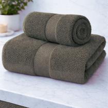 Kit Toalha Banho e Rosto Super Soft 100% Algodão Alta Gramatura 500g Macia e Absorvente Verde Escuro Kit Toalha Banho e Rosto Super Soft 100% Algodão Alta Gramatura 500g Macia e Absorvente Verde Escuro