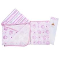 Kit Toalha Banho Fralda Soft Cia do Neném Algodão Enxoval