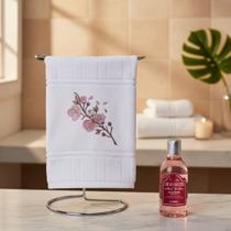 Kit Toalha bordada e gel de Banho Flor de Cerejeira