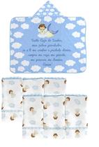 Kit toalha de banho bebe e 6 panos de boca anjinho Kit toalha de banho bebe e 6 panos de boca anjinho