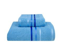 Kit toalha de banho e rosto 2 peças azul lisa realce premium - sultan Kit toalha de banho e rosto 2 peças azul lisa realce premium - sultan
