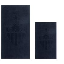 Kit Toalha de Banho e Rosto Aveludada Jacquard de Time Atlético Mineiro Preta Buettner Kit Toalha de Banho e Rosto Aveludada Jacquard de Time Atlético Mineiro Preta Buettner